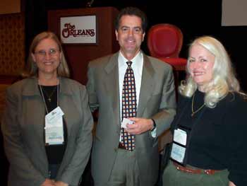 Sherri Zorzi, Handspring's Ed Colligan and Peggy Ireland